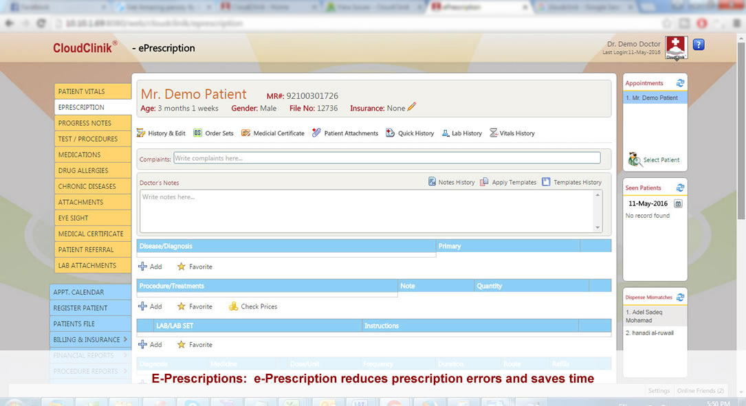 ePrescription reduces errors and saves time, EMR